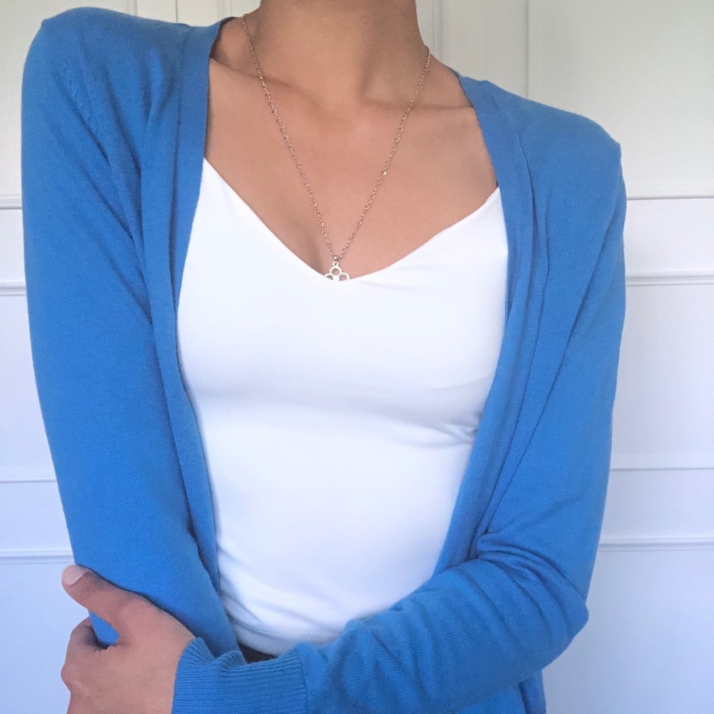 Blue cardigan